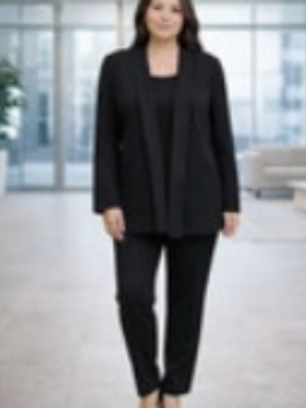 C22 Leslie Fay Black Open Beaded Blazer, Size 10, Pre-owned